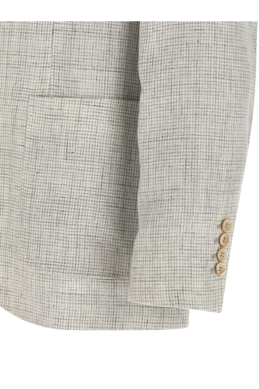 Linen operated blazer White