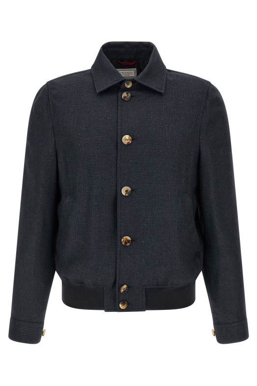 Linen blend jacket Blue