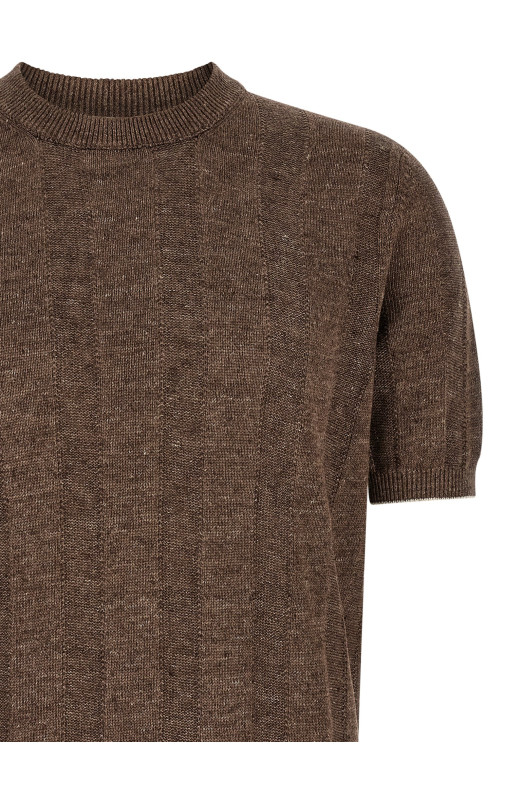 Linen sweater Brown