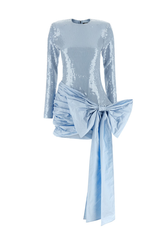 'Sequins Bow' mini dress BLUE