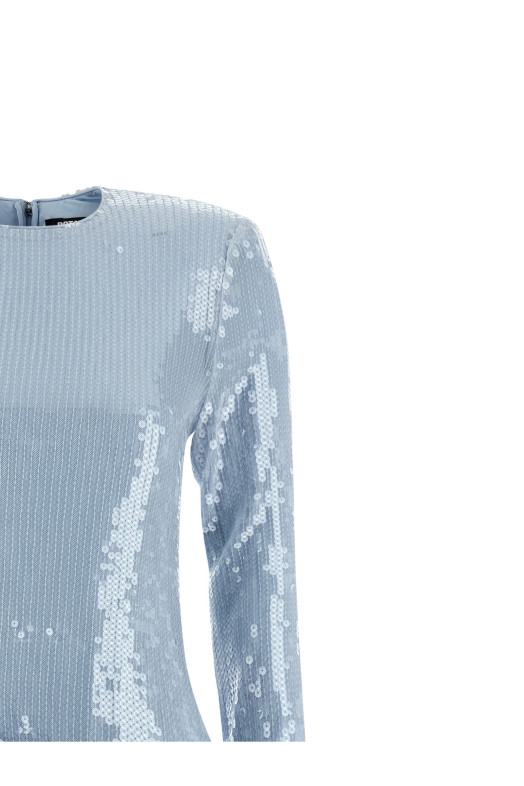 'Sequins Bow' mini dress BLUE