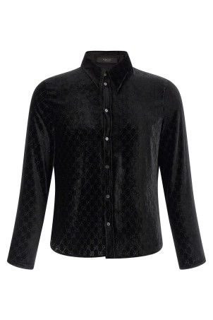 'GG' velvet shirt Black