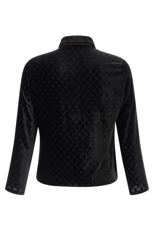 'GG' velvet shirt Black