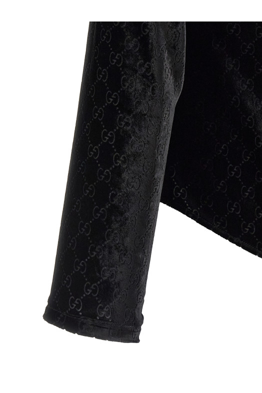 'GG' velvet shirt Black