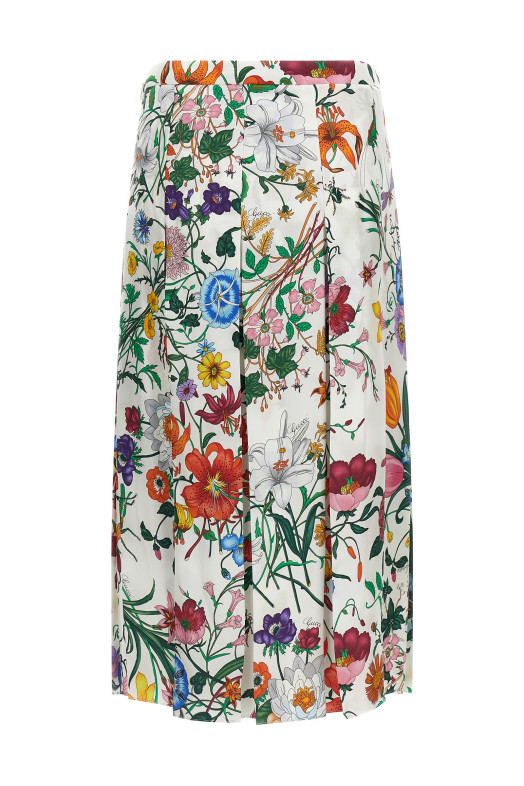 'Gucci Flora' skirt White