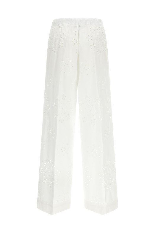 'Broderie Anglaise' pants White