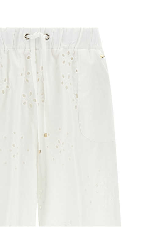 'Broderie Anglaise' pants White