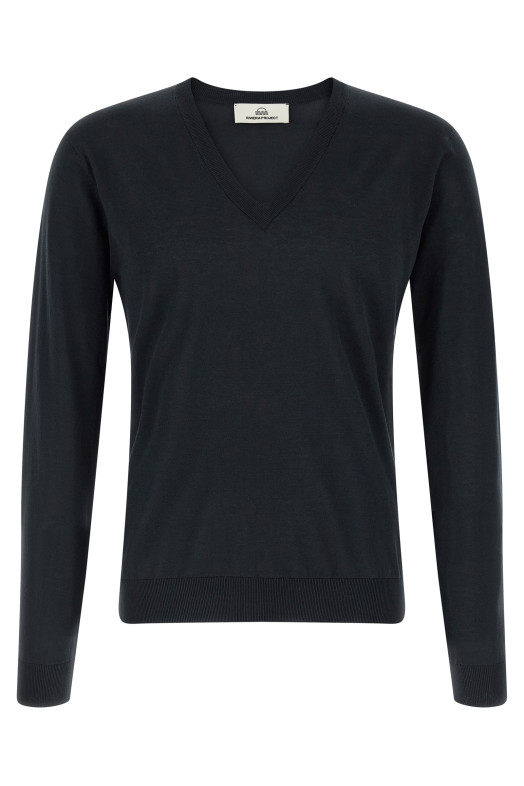 Cotton and silk sweater Blue