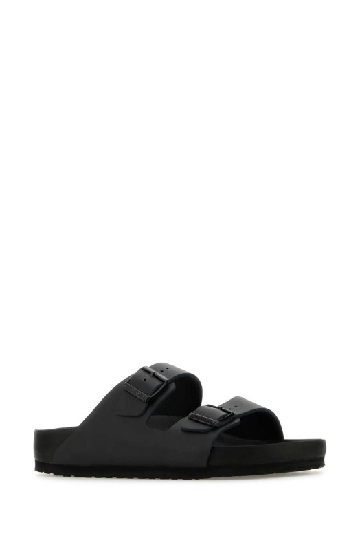 Black leather Arizona BS slippers Black BIRKENSTOCK (1026843)