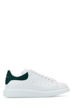 White leather sneakers with dark green leather heel ALEXANDER MCQUEEN (553680WIAEE)