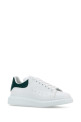 White leather sneakers with dark green leather heel ALEXANDER MCQUEEN (553680WIAEE)