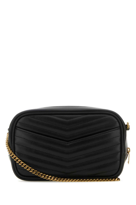 Black leather mini Lou crossbody bag Black SAINT LAURENT (748849DV707)