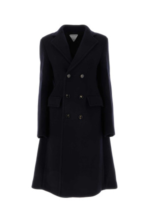 Midnight blue wool blend cape coat BOTTEGA VENETA (751190V3EJ0)