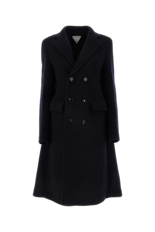 Midnight blue wool blend cape coat BOTTEGA VENETA (751190V3EJ0)