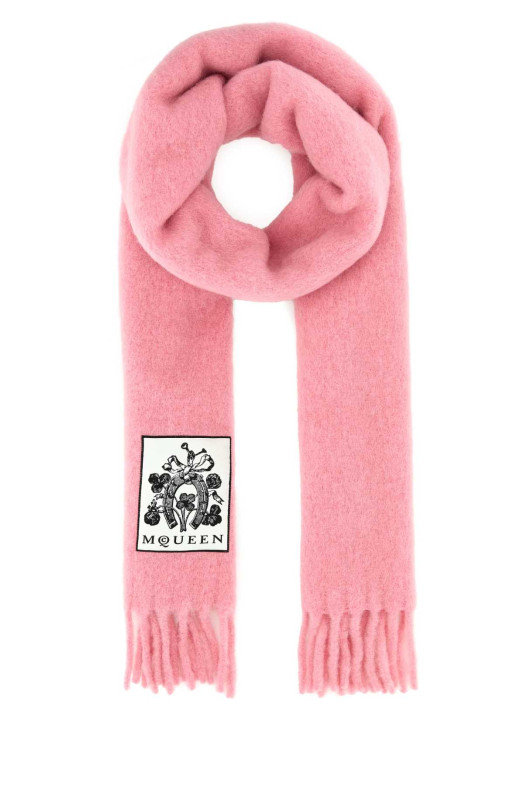 Pink alpaca blend scarf ALEXANDER MCQUEEN (8357073E78Q)