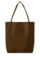 Brown leather and suede ChloÃ¨ Spin shopping bag CHLOE (CH25WS811Q76)