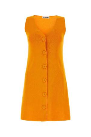 Orange cotton blend dress JIL SANDER (J02CT0328J15391)