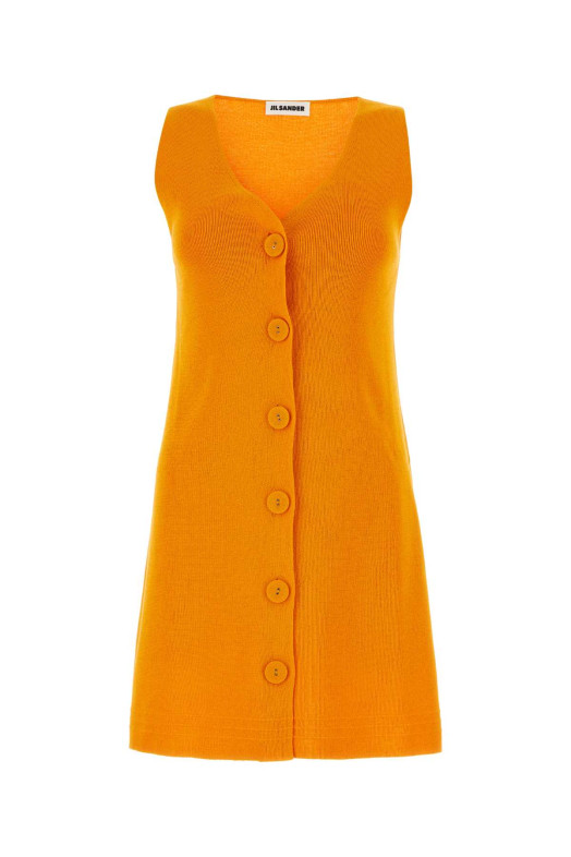 Orange cotton blend dress JIL SANDER (J02CT0328J15391)