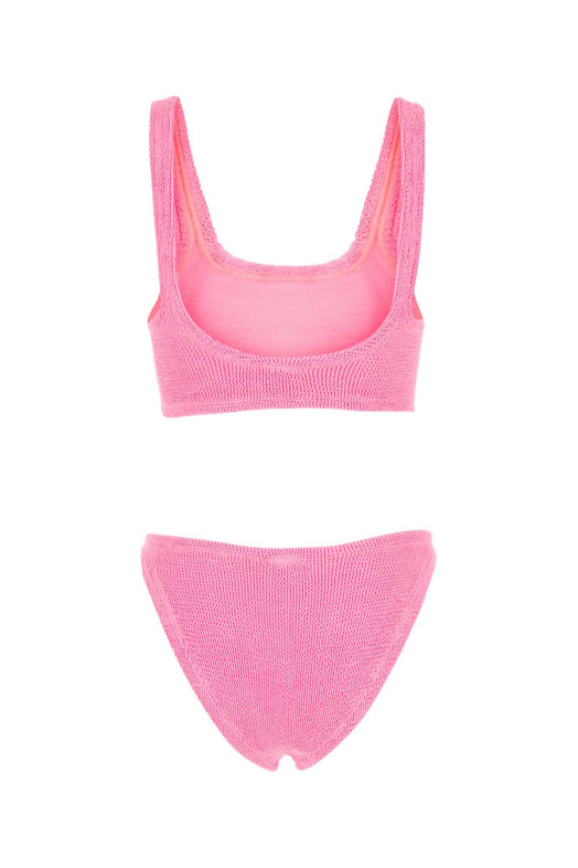 Fluo pink stretch nylon bikini Powdery HUNZA G (XANDRABIKINI)