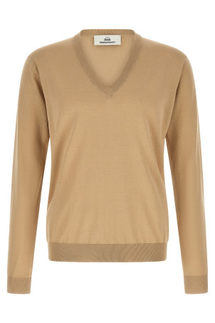 Cotton and silk sweater Beige