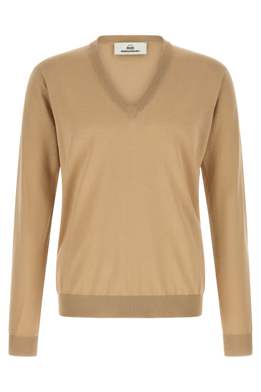 Cotton and silk sweater Beige