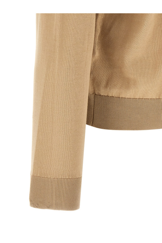 Cotton and silk sweater Beige