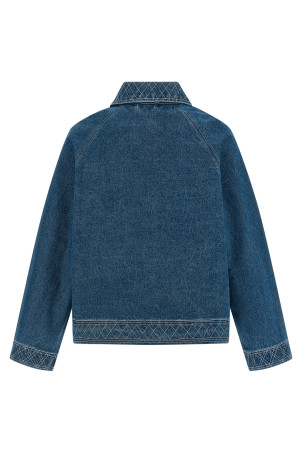 Embroidery denim jacket Blue
