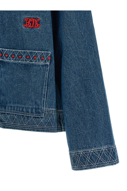 Embroidery denim jacket Blue