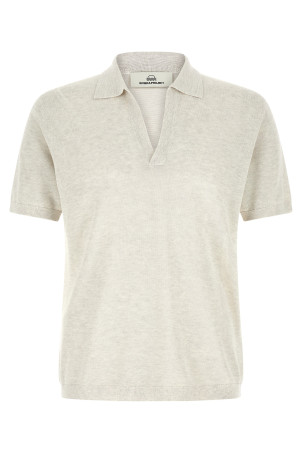 Open collar polo shirt Gray