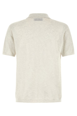 Open collar polo shirt Gray