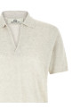 Open collar polo shirt Gray