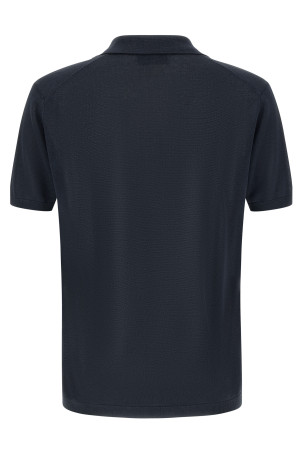 Open collar polo shirt Blue