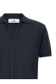Open collar polo shirt Blue