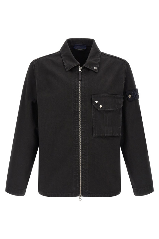 Denim overshirt Black