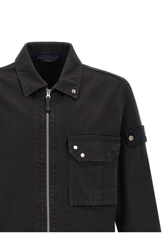 Denim overshirt Black