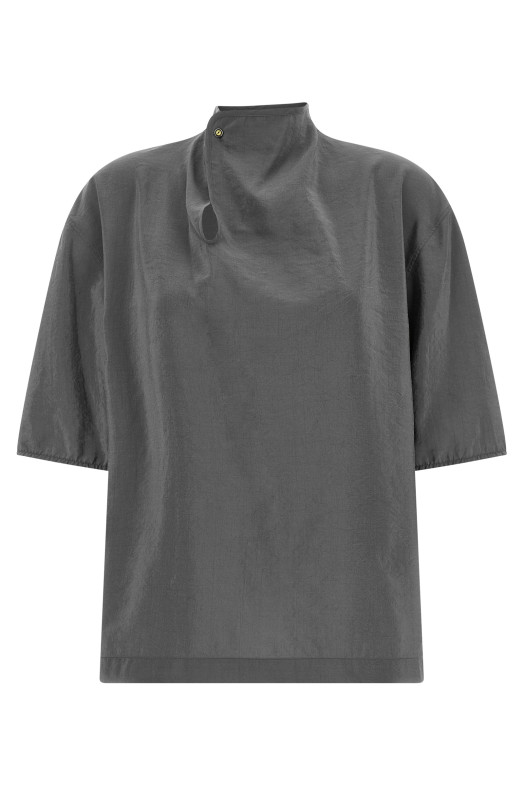 'Soft Collar' top Gray