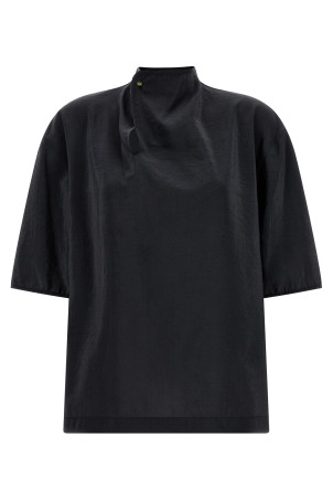 'Soft Collar' top Black