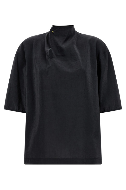 'Soft Collar' top Black