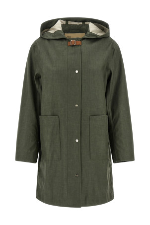 Linen raincoat Green