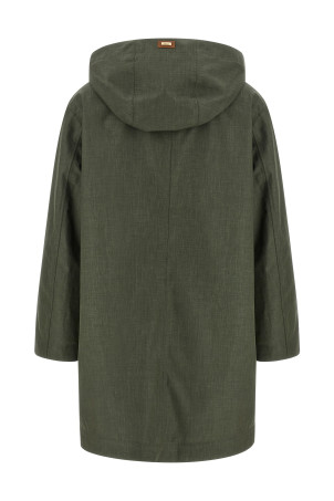 Linen raincoat Green