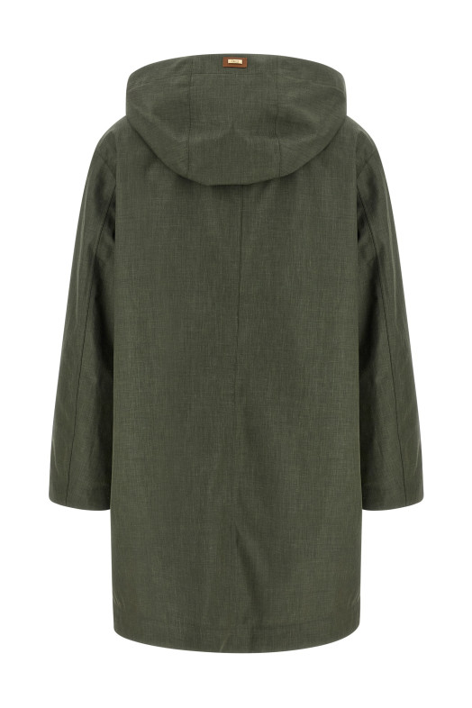 Linen raincoat Green