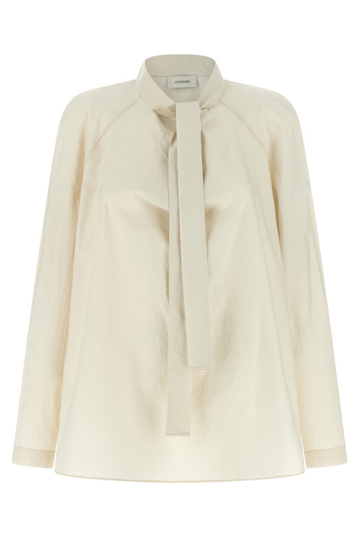 Ascot collar shirt Beige