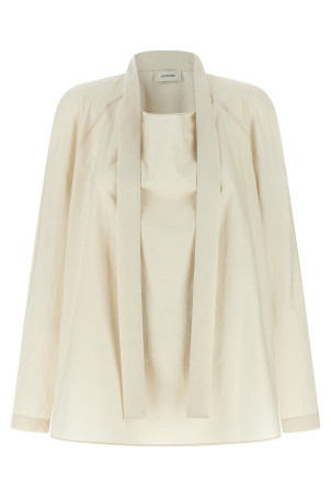 Ascot collar shirt Beige