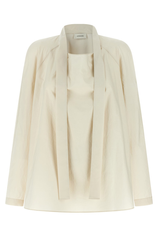 Ascot collar shirt Beige