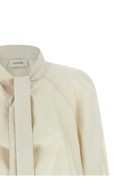Ascot collar shirt Beige