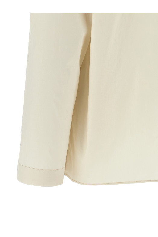 Ascot collar shirt Beige