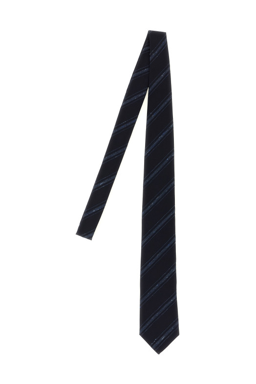 Flamed stripe tie Blue
