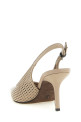 Net calf slingback Beige