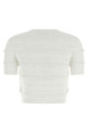 'Pointelle knit' top White