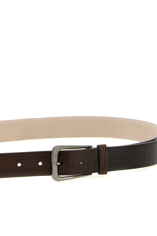 Ribbed belt Brown